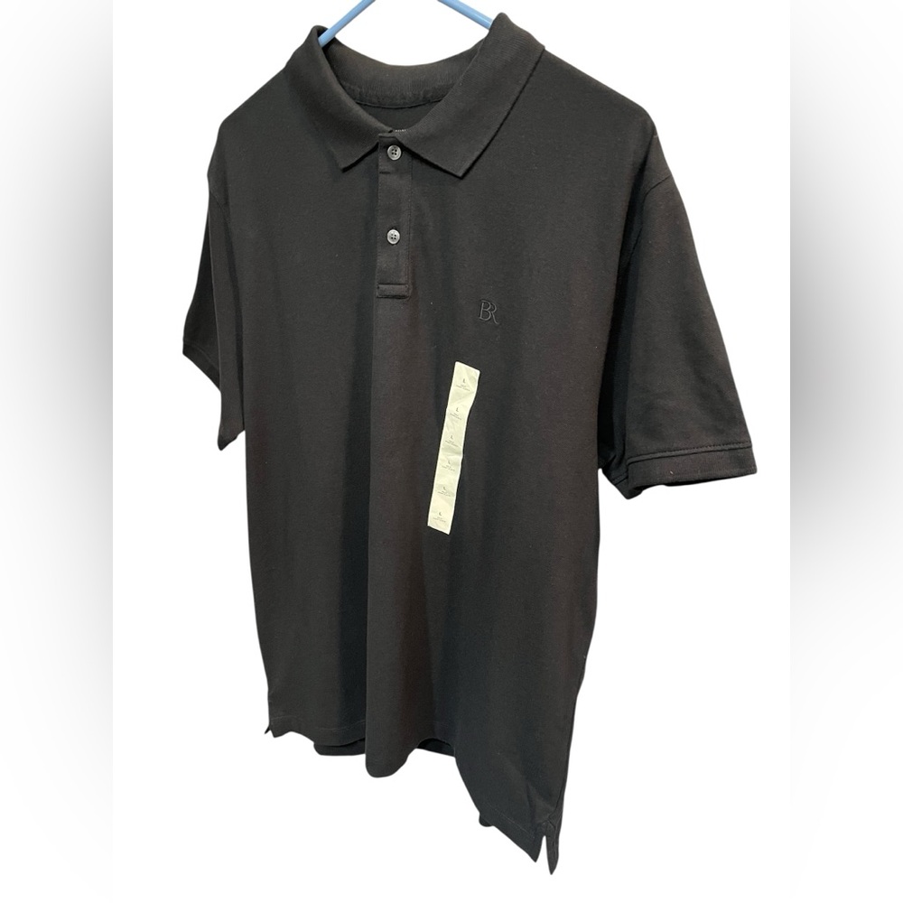 NWT Banana Republic Men’s Short Sleeve Black Collared Polo Shirt - Size Large - Picture 2 of 6